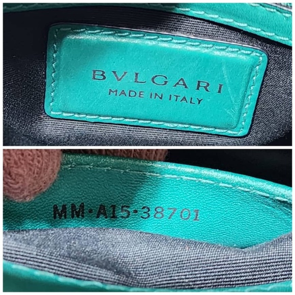SOLD***Authentic BVLGARI Plissé Serpenti Forever Flap Bag Green - Picture 6 of 16
